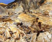 约翰 辛格 萨金特 : Bringing Down Marble from the Quarries in Carrara